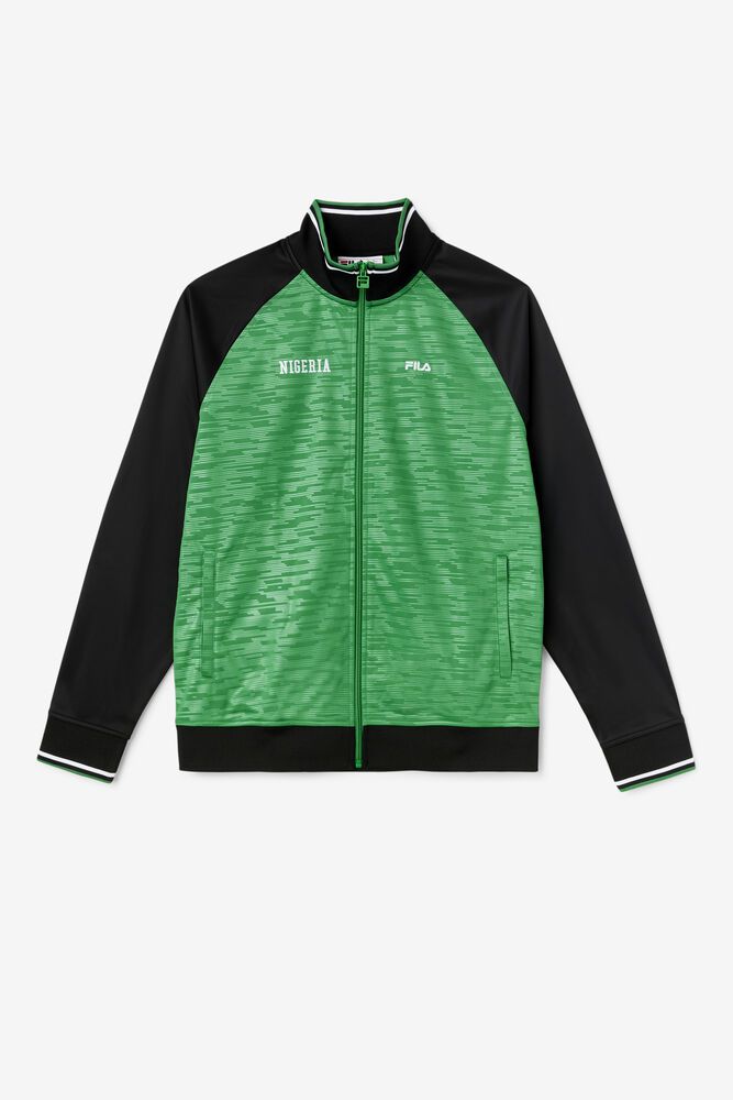 Fila Jacket Mens Green Nigeria Track - Ireland 60149-DRGA